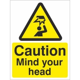 Caution Mind Your Head warning safety sign