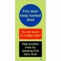  Glow in the dark fire door keep locked shut sign with do not block warning and life protection notice