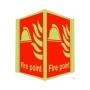 Glow in the dark fire point projecting safety sign