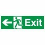 Exit arrow left emergency exit sign BS 5499 compliant