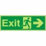 Glow in the Dark exit sign with right arrow and emergency running figure