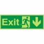 Glow in the Dark Exit Arrow Down emergency exit safety sign with downward arrow symbol