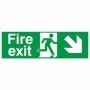 Fire Exit Down Right emergency escape route safety sign