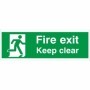 Fire Exit Keep Clear Running Man Right emergency exit safety sign