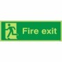 Glow in the Dark Fire Exit Running Man Left Sign