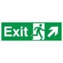 Exit Arrow Up Right emergency exit safety sign with running man symbol