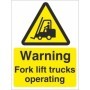 Warning Forklift Trucks Operating safety sign for warehouses and industrial workplaces