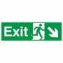 Exit Arrow Down Right emergency escape route safety sign