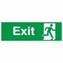 Exit sign with running man symbol facing right