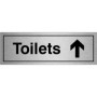 Brushed Aluminum Toilets Arrow Up Door Sign