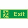 Glow in the Dark Exit man running left emergency exit safety sign