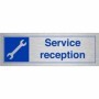 Brushed Aluminum Service Reception sign with spanner symbol and service reception text