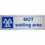 Brushed Aluminum MOT Waiting Area sign featuring MOT symbol and waiting area text