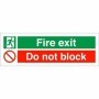 Fire exit do not block safety sign with emergency exit symbol