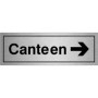 Canteen Right Brushed Aluminium Door Sign