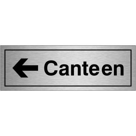 Canteen Left Brushed Aluminium Door Sign