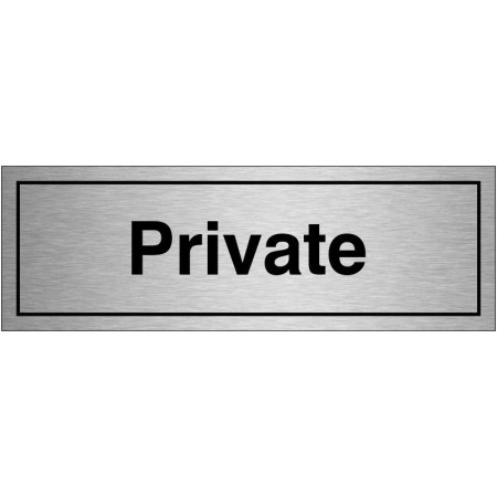 Private Brushed Aluminium Door Sign