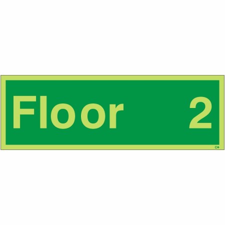 Glow in the dark Floor 2 floor identification safety sign