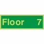 Glow in the dark Floor 7 floor identification safety sign