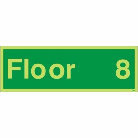 Glow in the dark Floor 8 floor identification safety sign
