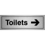 Toilets Arrow Right Door Sign